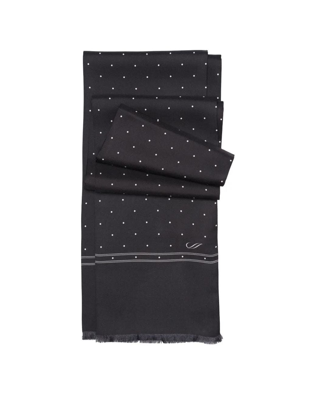 Elizabetta Black Savona Polka-Dot Silk Scarf for men