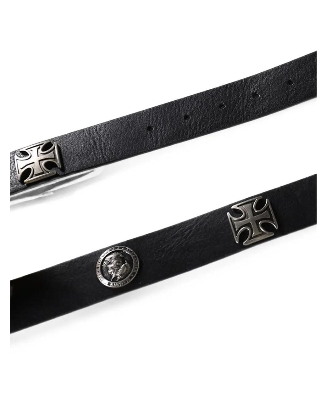 Protocol Index White Studded Leather Belt for men