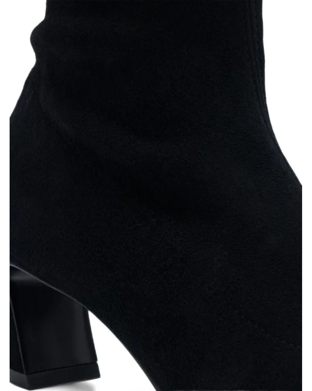 Stuart Weitzman Black Power Pointed-Toe Suede Boots