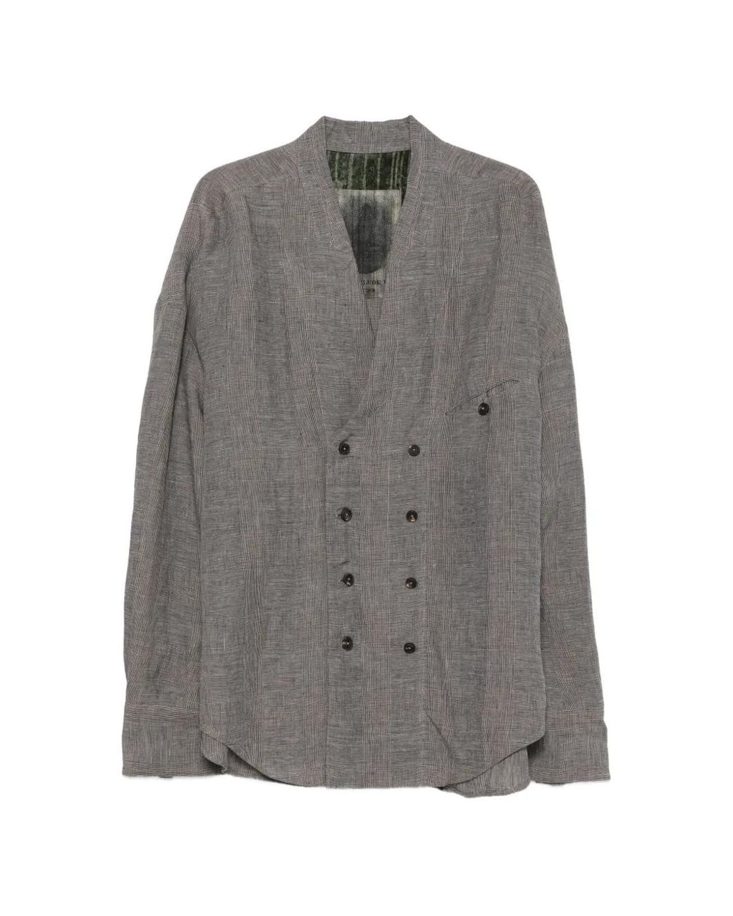 Ziggy Chen Gray Veste Croisée À Carreaux Prince De Galles for men