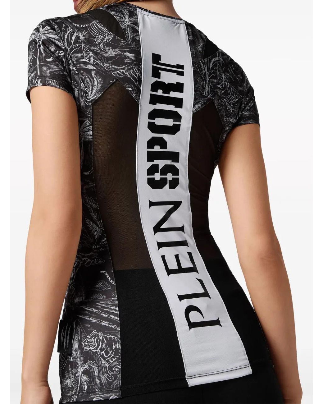 Philipp Plein Black Graphic-Print Compression T-Shirt