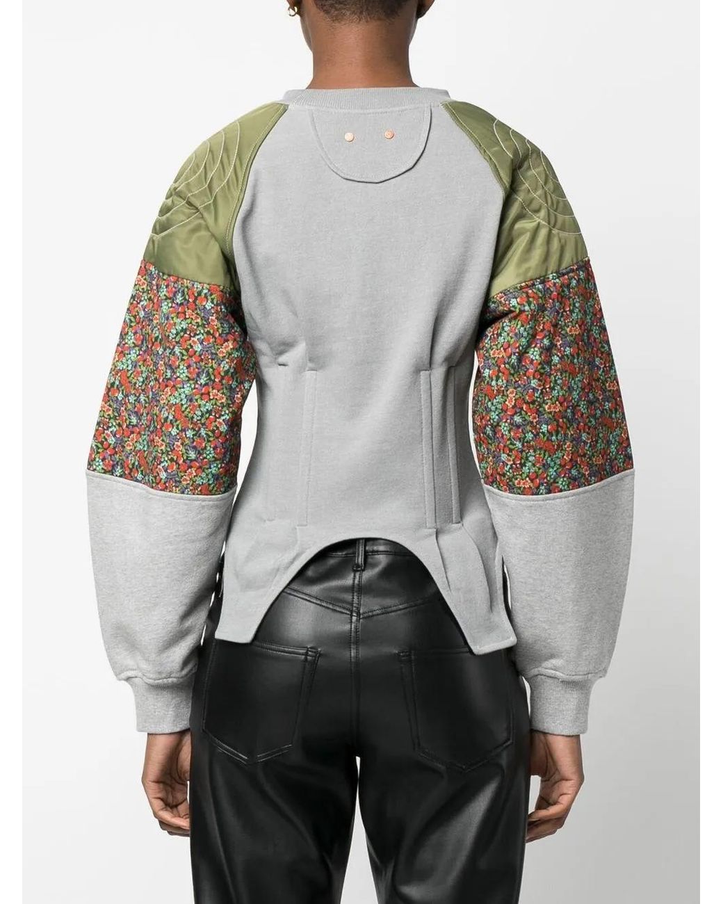 ANDERSSON BELL Gray Mix-Fabric Sweatshirt