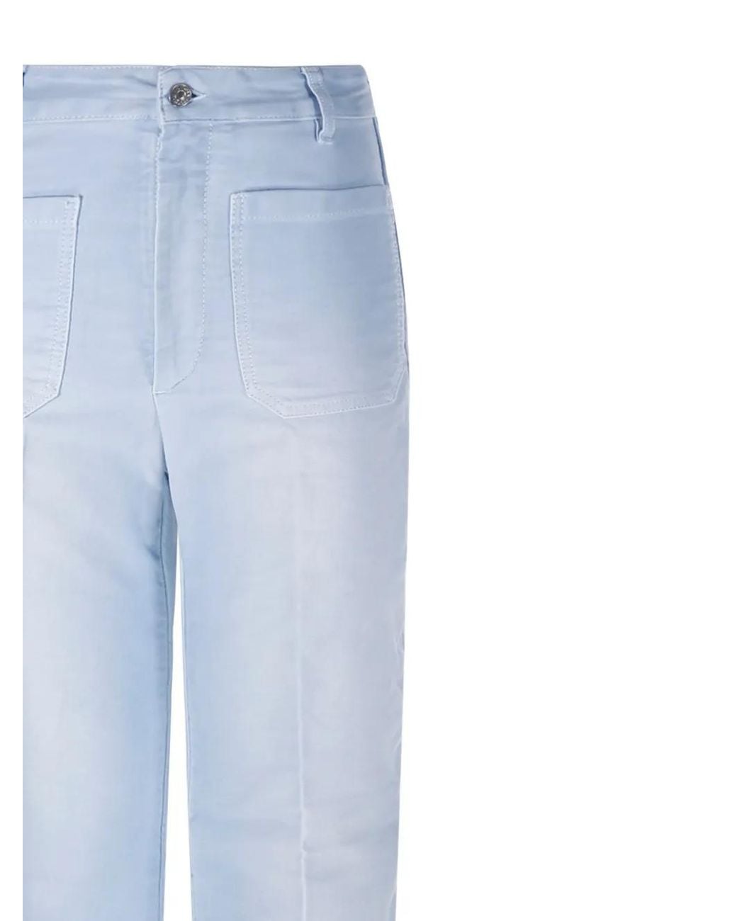 Victoria Beckham Blue Patch-Pocket Jeans