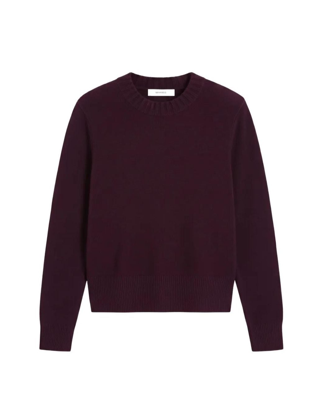 Chinti & Parker Purple Cropped Ribbed-Trim Sweater
