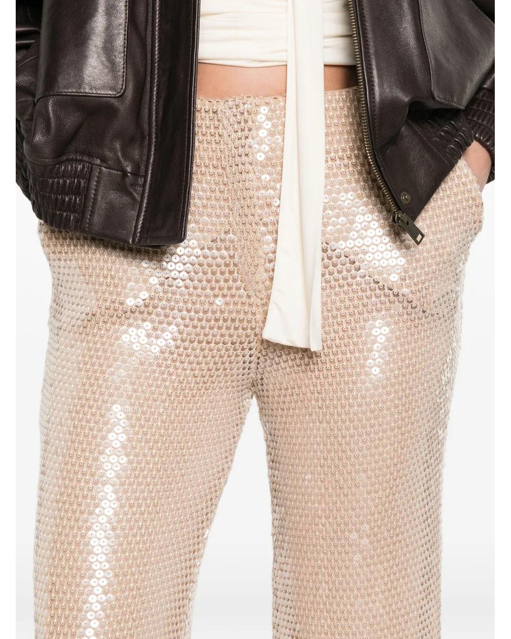 Elie Saab White Sequin Trousers
