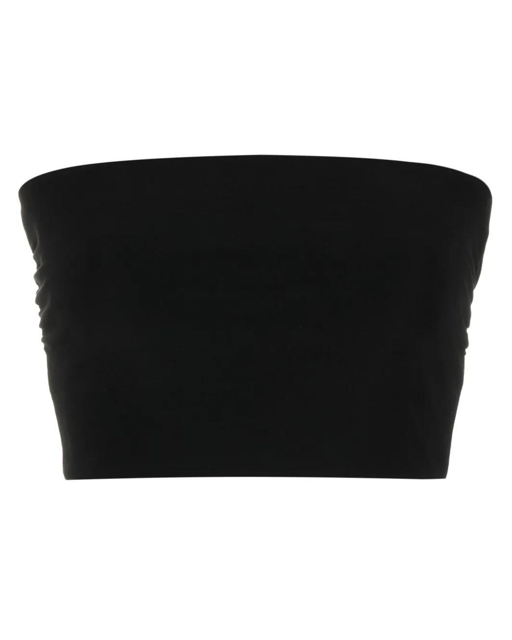 Norma Kamali Black Strapless Cropped Top