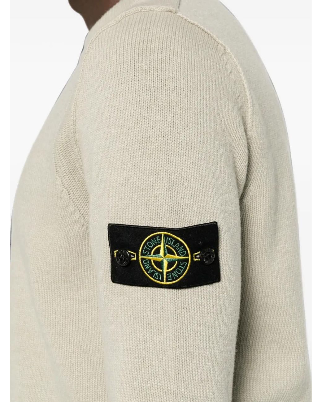 Maglione Girocollo Con Applicazione Compass di Stone Island in White da Uomo