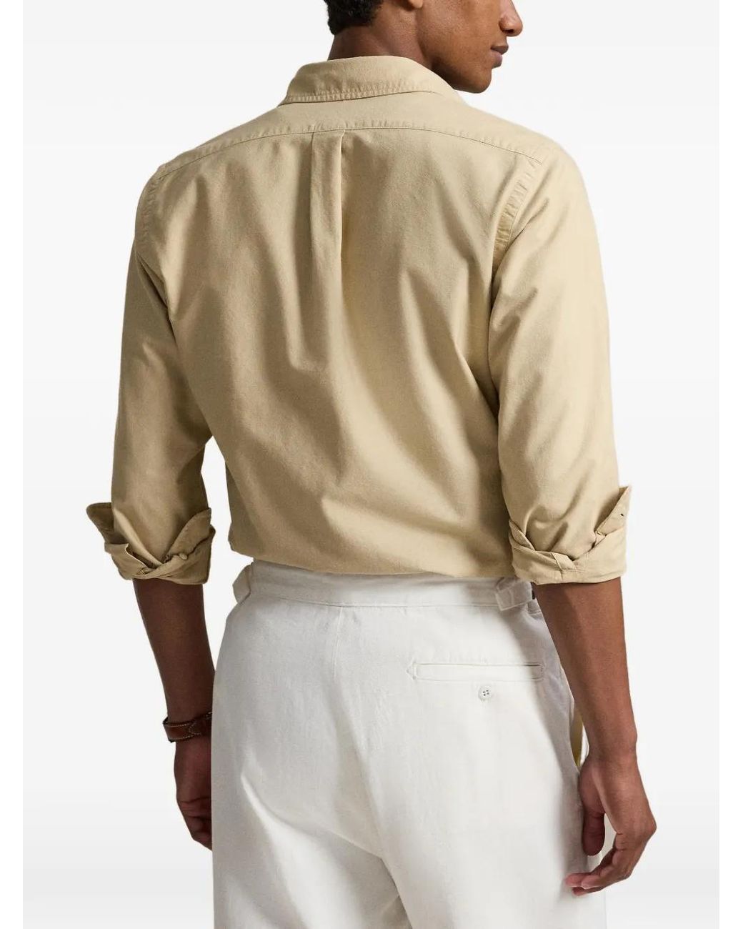 Polo Ralph Lauren Natural Custom Fit Garment-Dyed Oxford Shirt for men