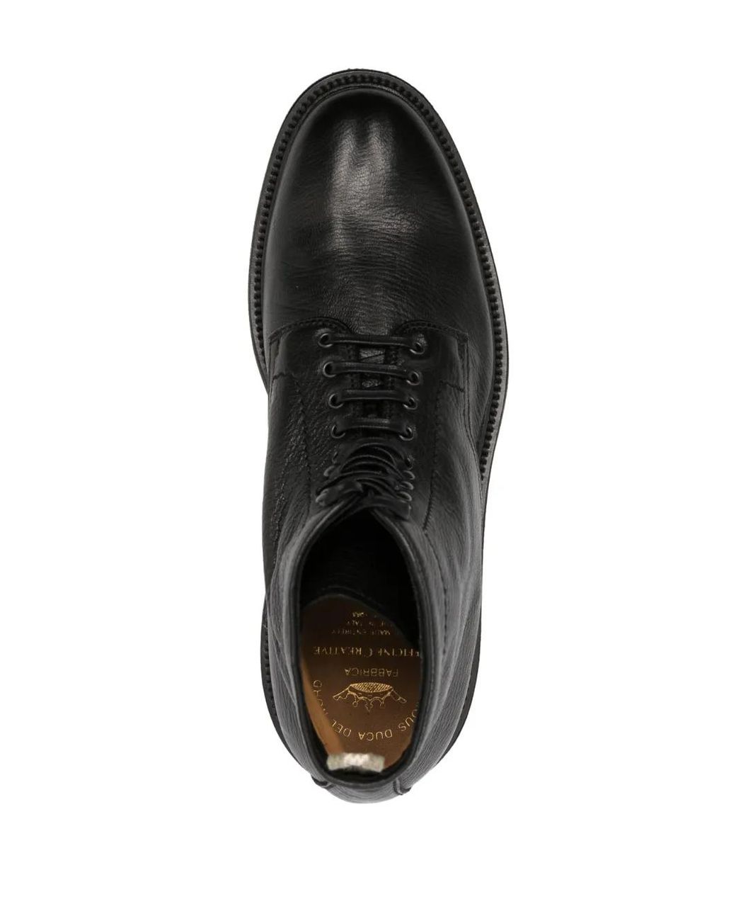Officine Creative Black Lace-Up Ankle Boots for men