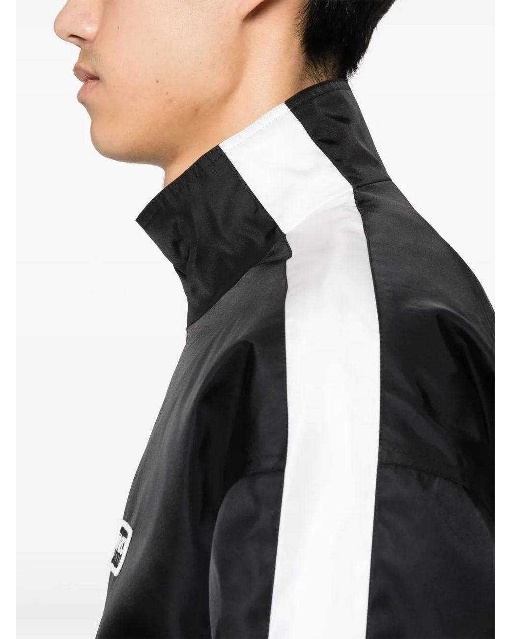 KENZO Black Logo-Appliqué Striped Jacket for men