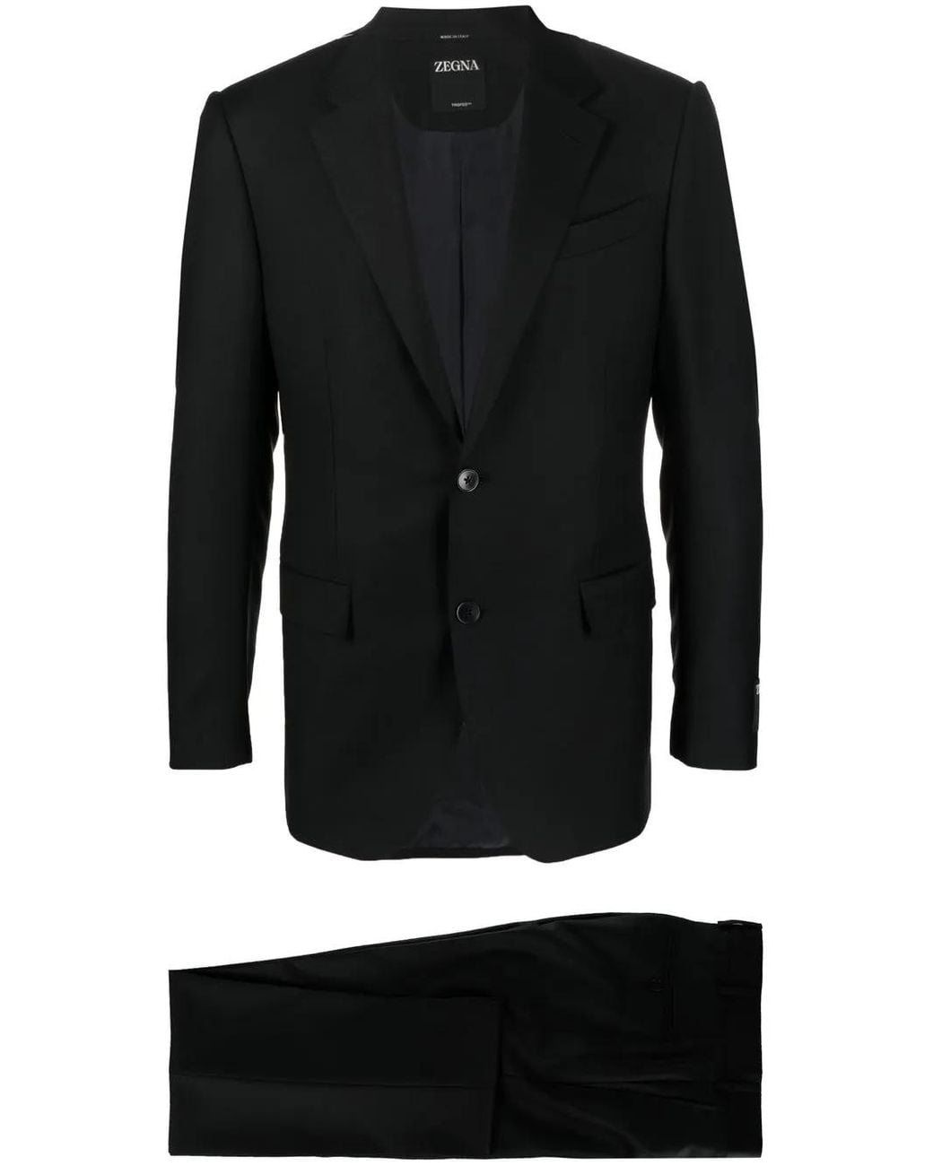 Zegna Black Trofeo Wool Single-Breasted Suit for men