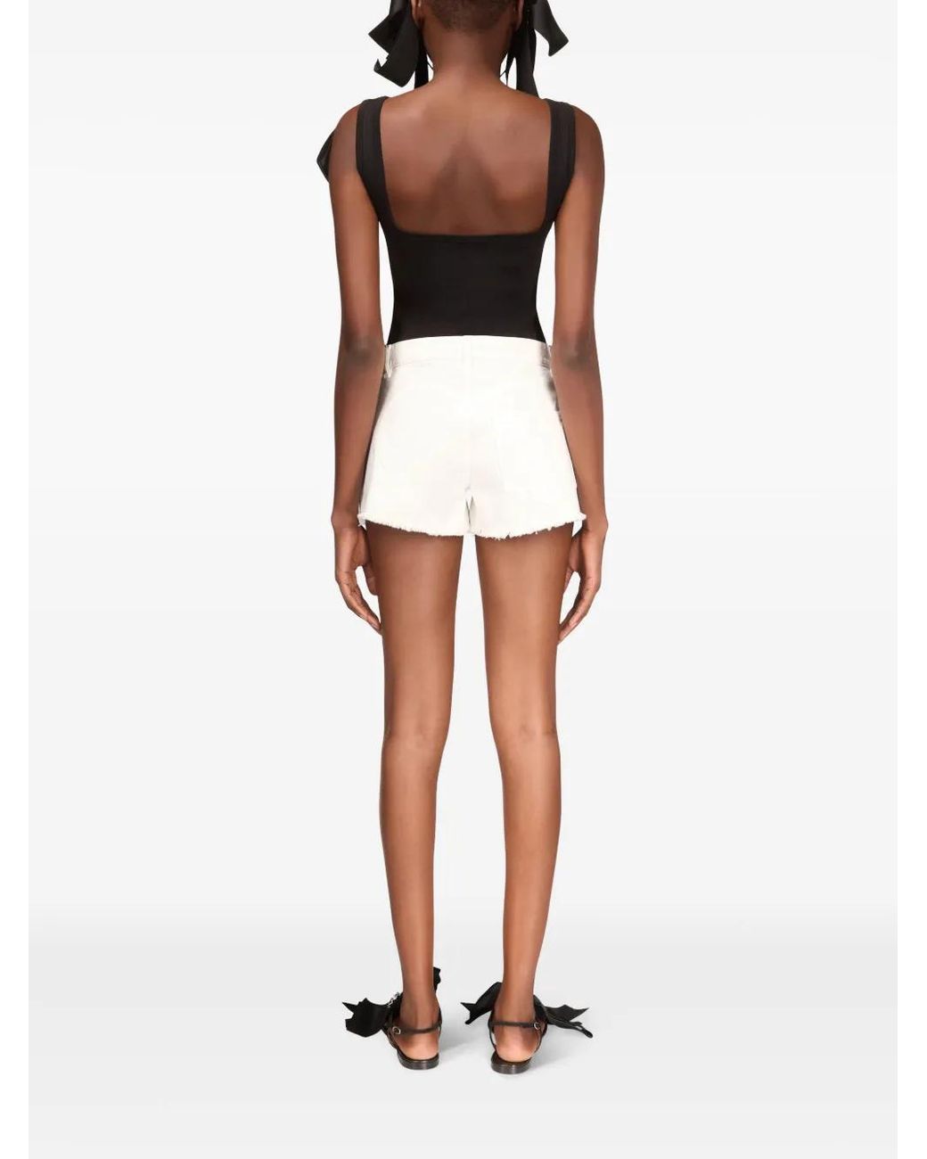 Area White Crystal-Embellished Shorts