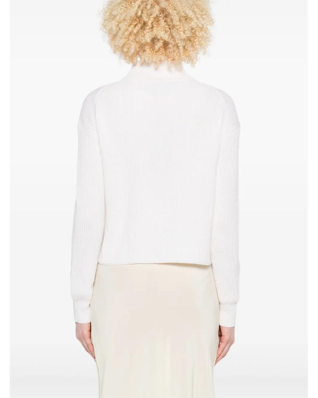 Pull Côtelé À Col Roulé Max Mara en coloris White