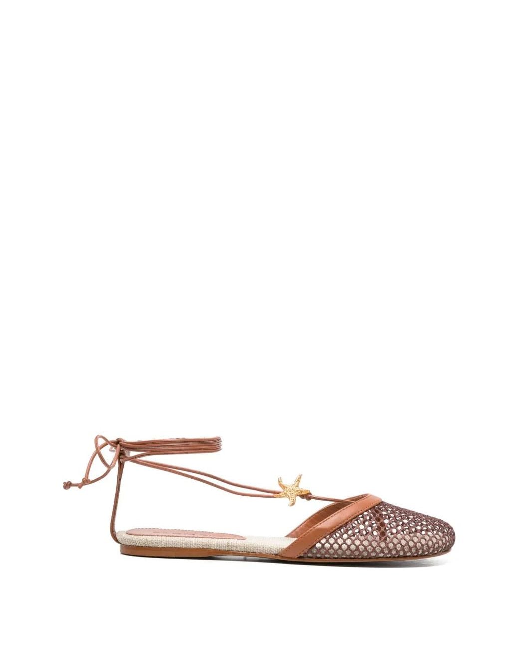 Farm Rio White Sea Lace Up Mules