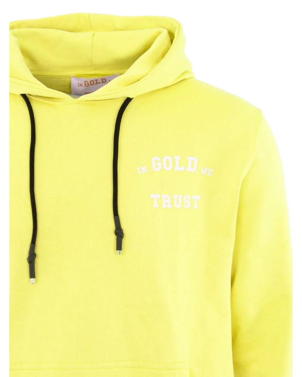 In Gold We Trust Yellow The Notorious Logo-Print Hoodie for men