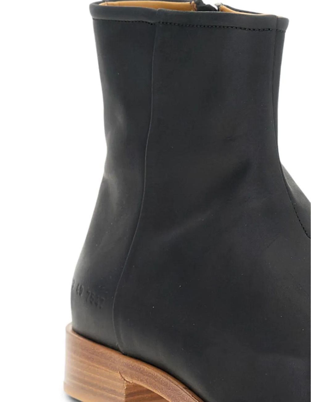Common Projects Black Zip-Detail Leather Boots for men