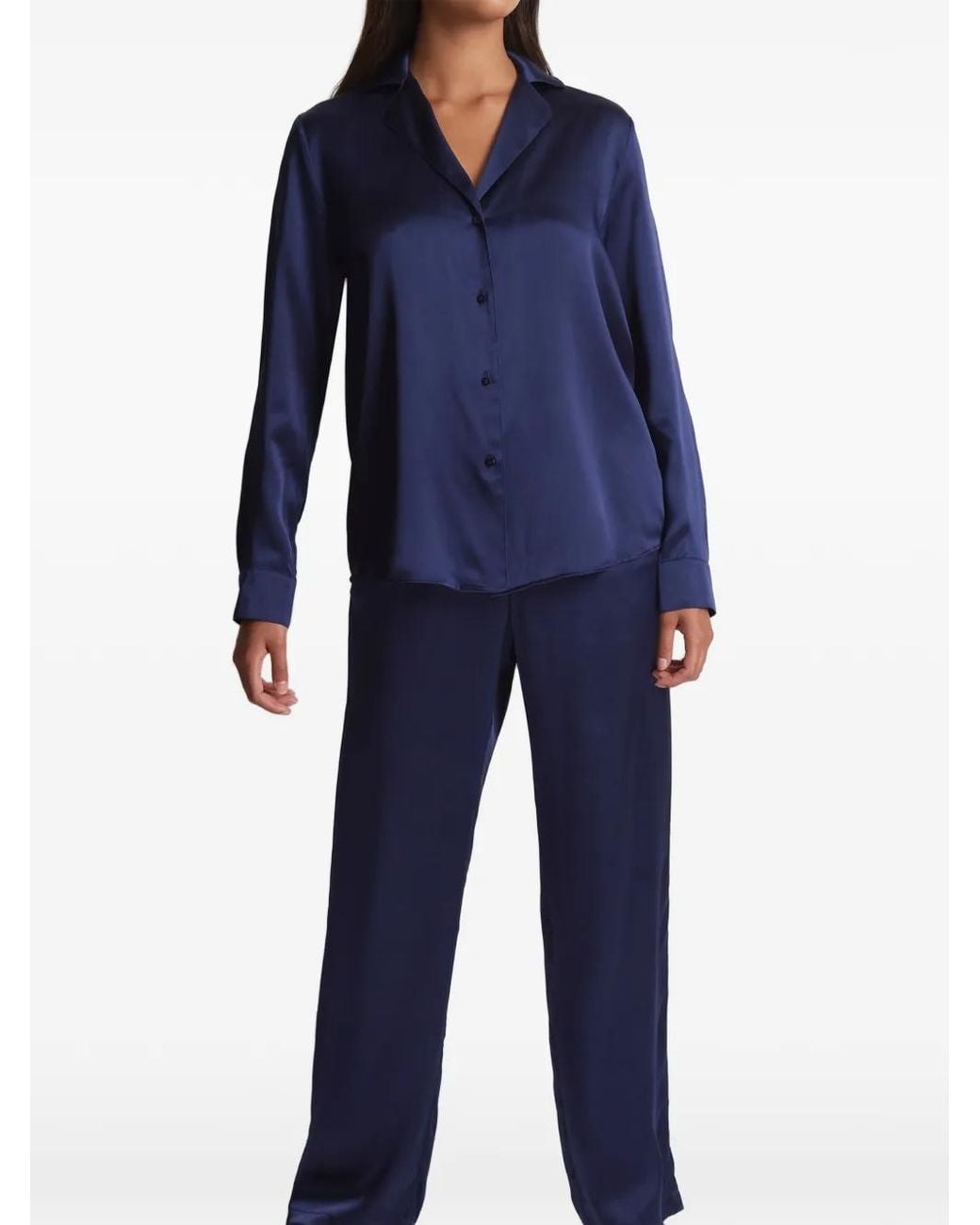 Aubade Blue Toi Mon Amour Silk Pajama Bottoms
