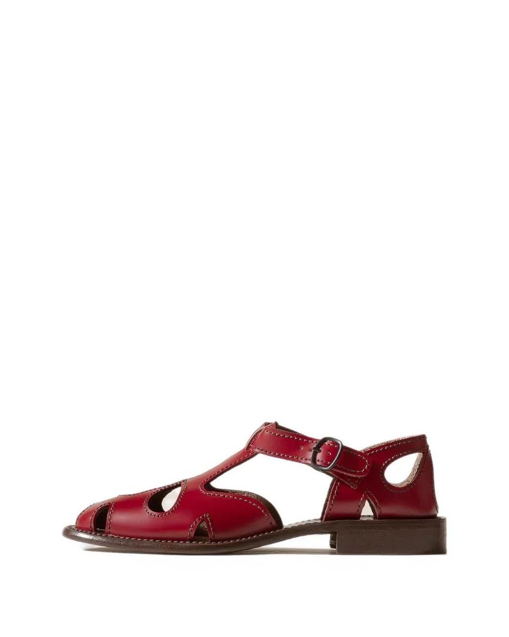 Hereu Red Floreta Cut-Out T-Bar Sandals