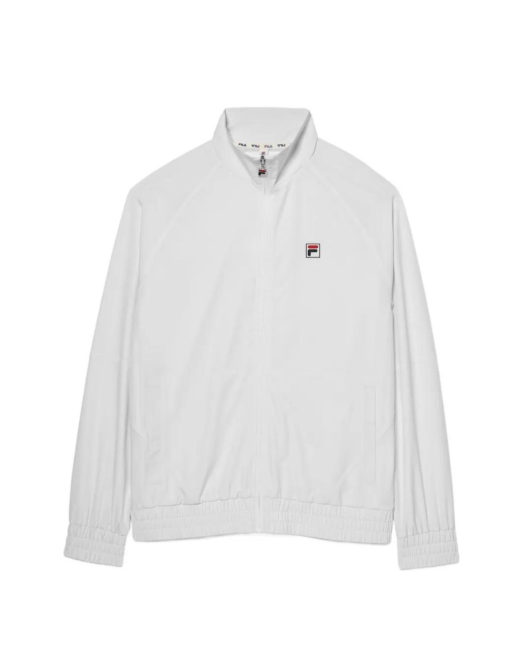 Fila White Tennis Court Logo-Patch Track Jacket for men