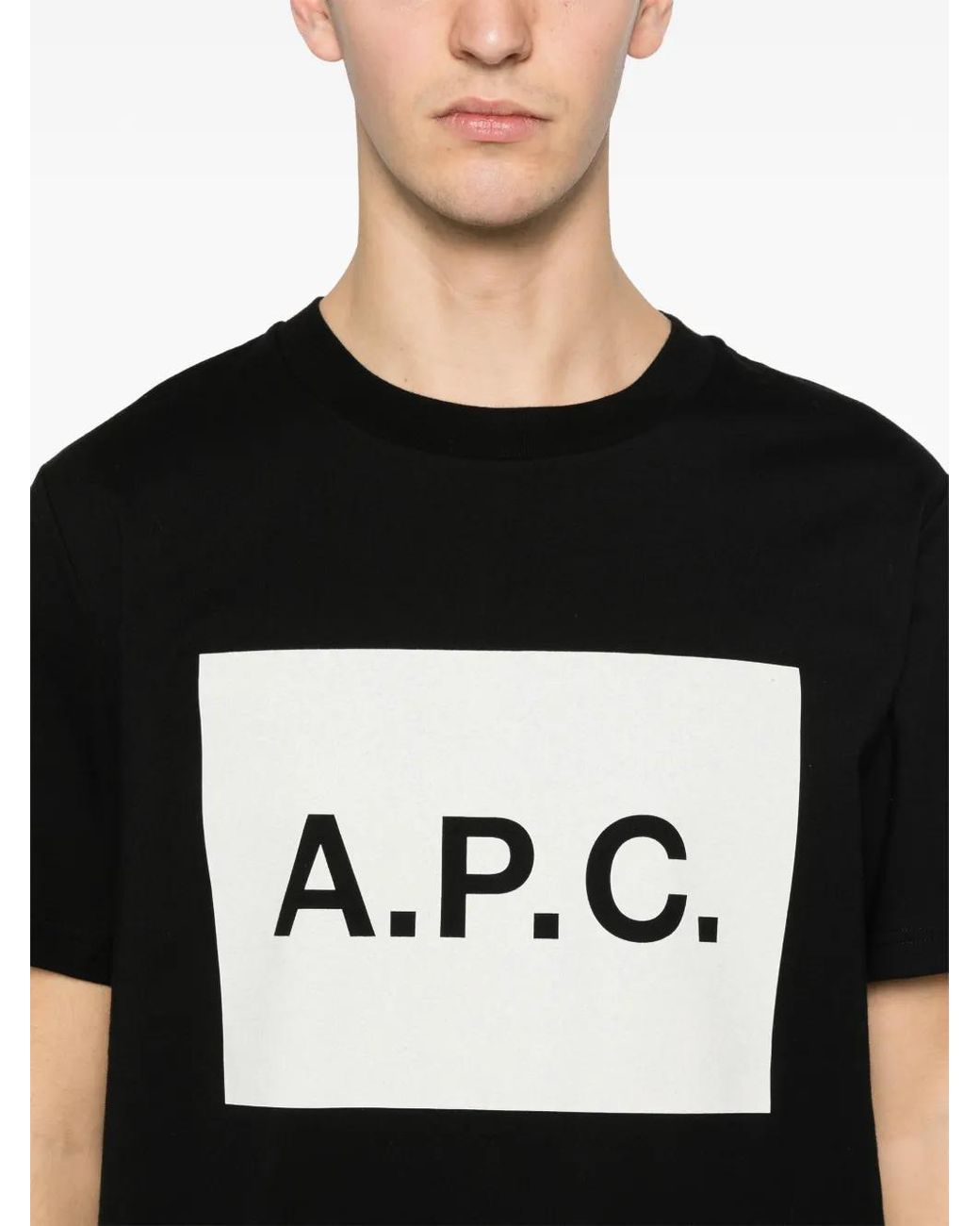 A.P.C. Black Crew Neck T-Shirt for men