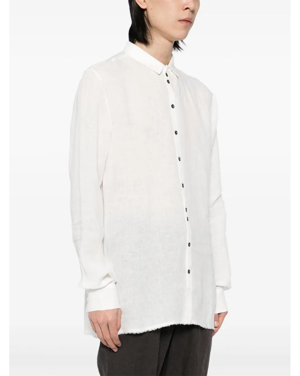 Label Under Construction White Button-Up Shirt for men