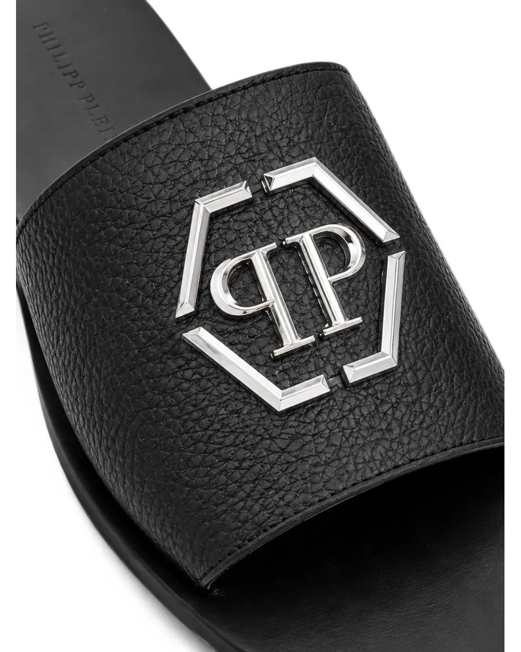 Philipp Plein White Sandales Big Hexagon En Cuir for men