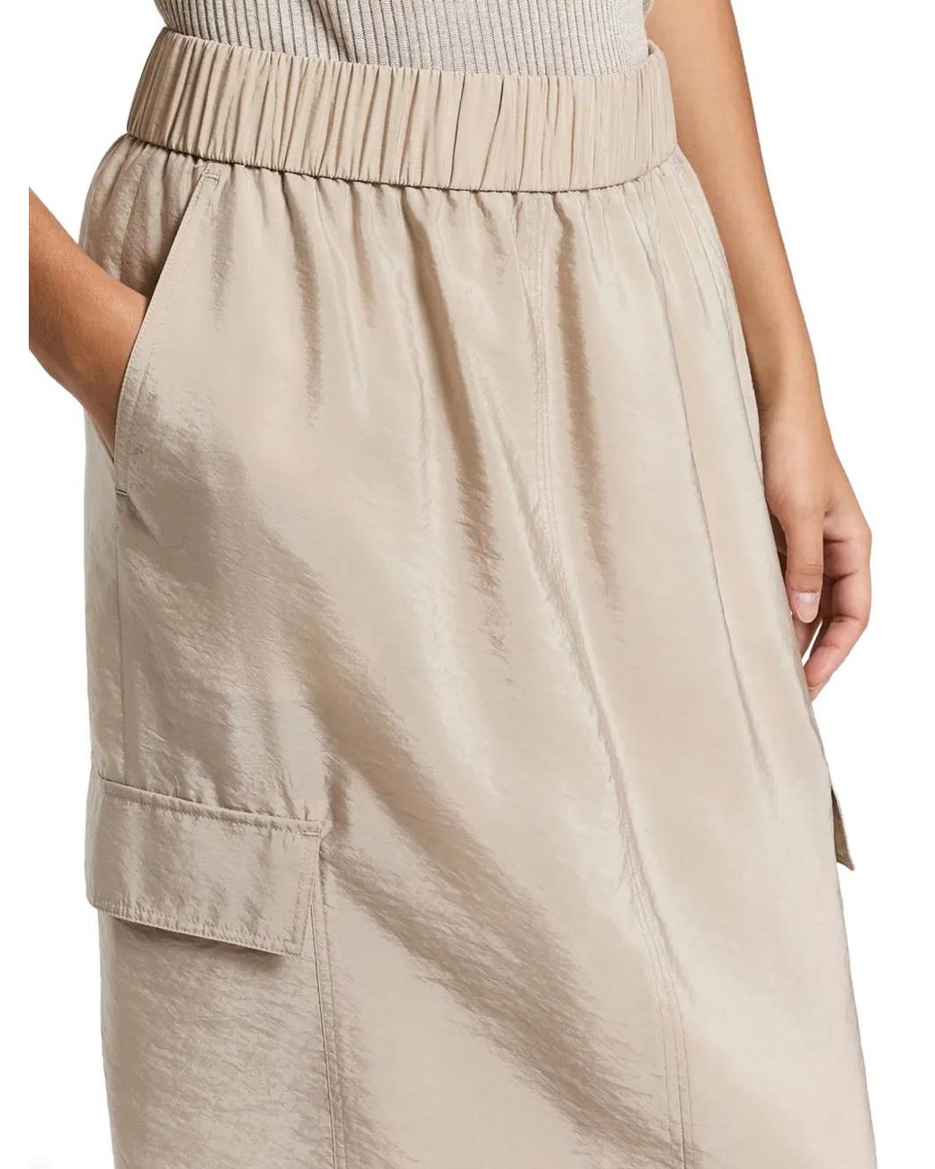 Peserico Natural Side-Pocket Midi Skirt