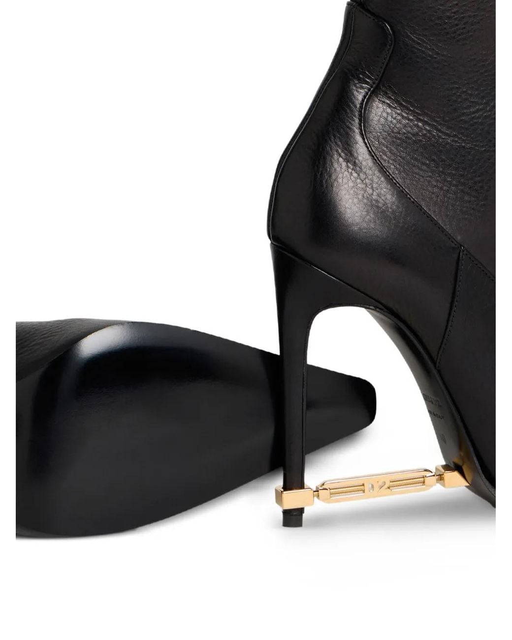 DSquared² Black Metal Bar Heeled Ankle Boots