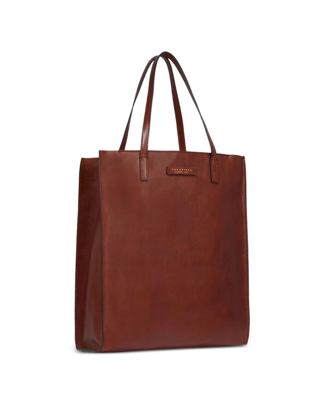 The Bridge Red Leather Tote Bag