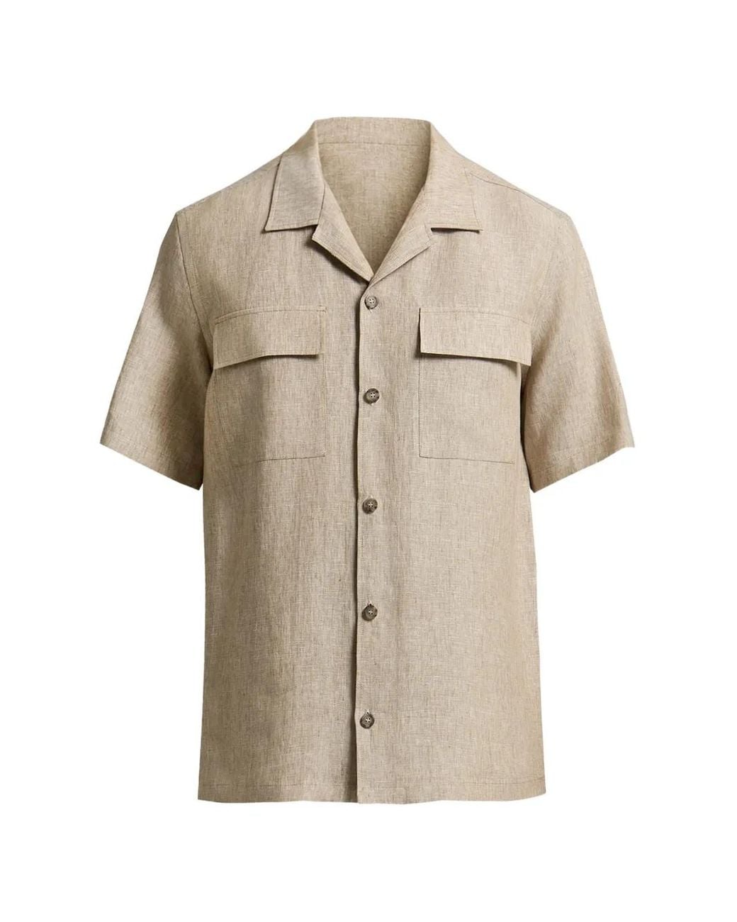 Peserico White Camp-Collar Shirt for men