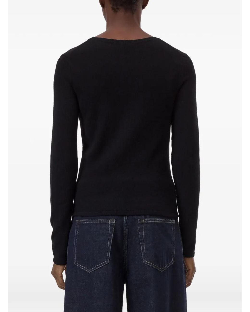 Closed Black Crew-Neck Long-Sleeve Sweater