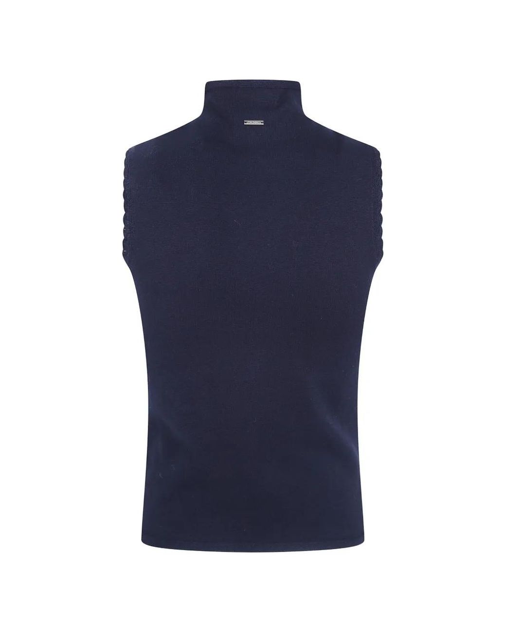 Twinset Blue Knitted Top With Crochet Details