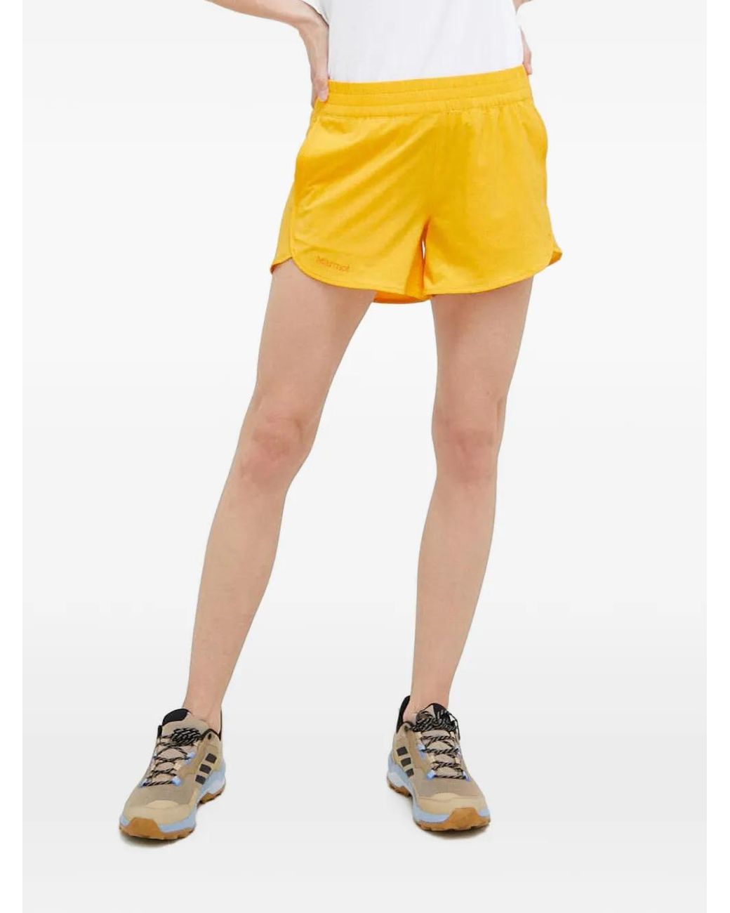 Marmot Elda Elastische Shorts Met Logo-Print in het Yellow
