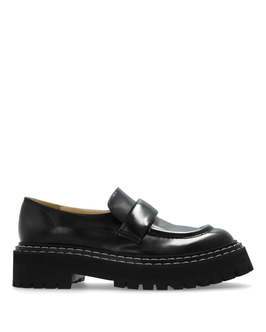 Proenza Schouler Black Lug-Sole Leather Loafers