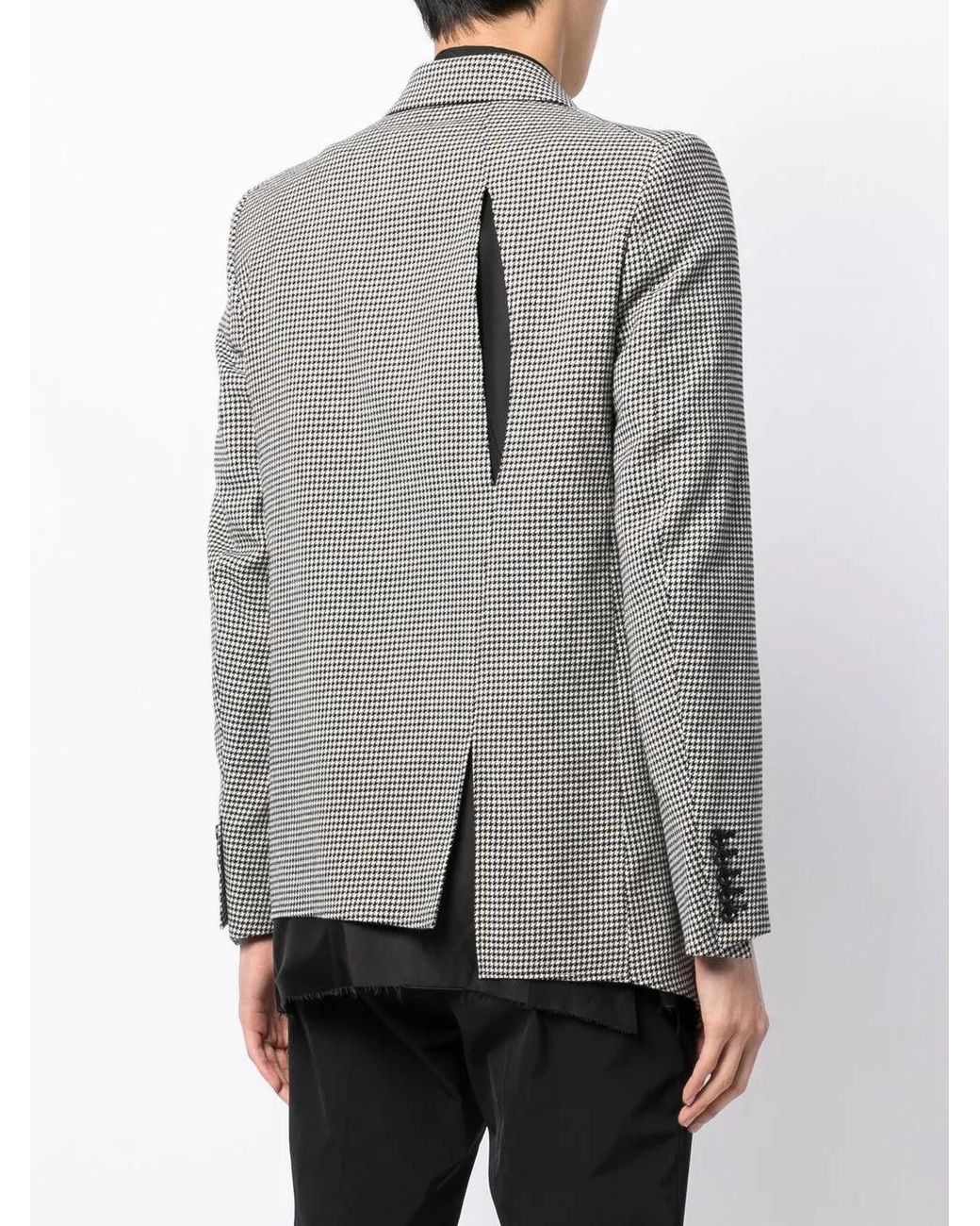 Sulvam Gray Houndstooth Layered Blazer for men