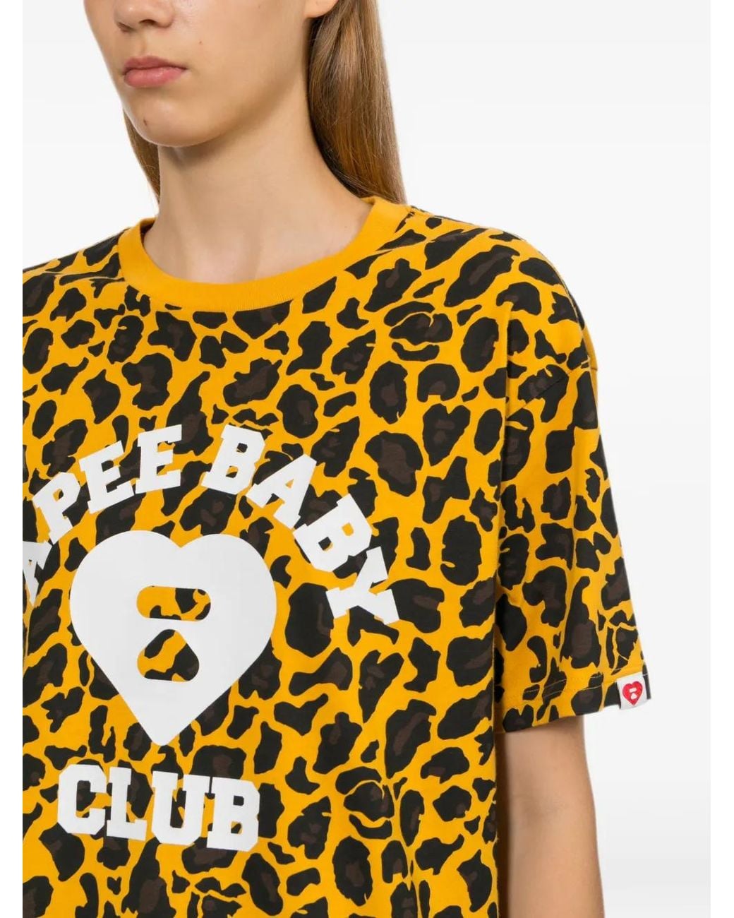 AAPE BY A BATHING AP Metallic Leopard Patterned Logo T-Shirt