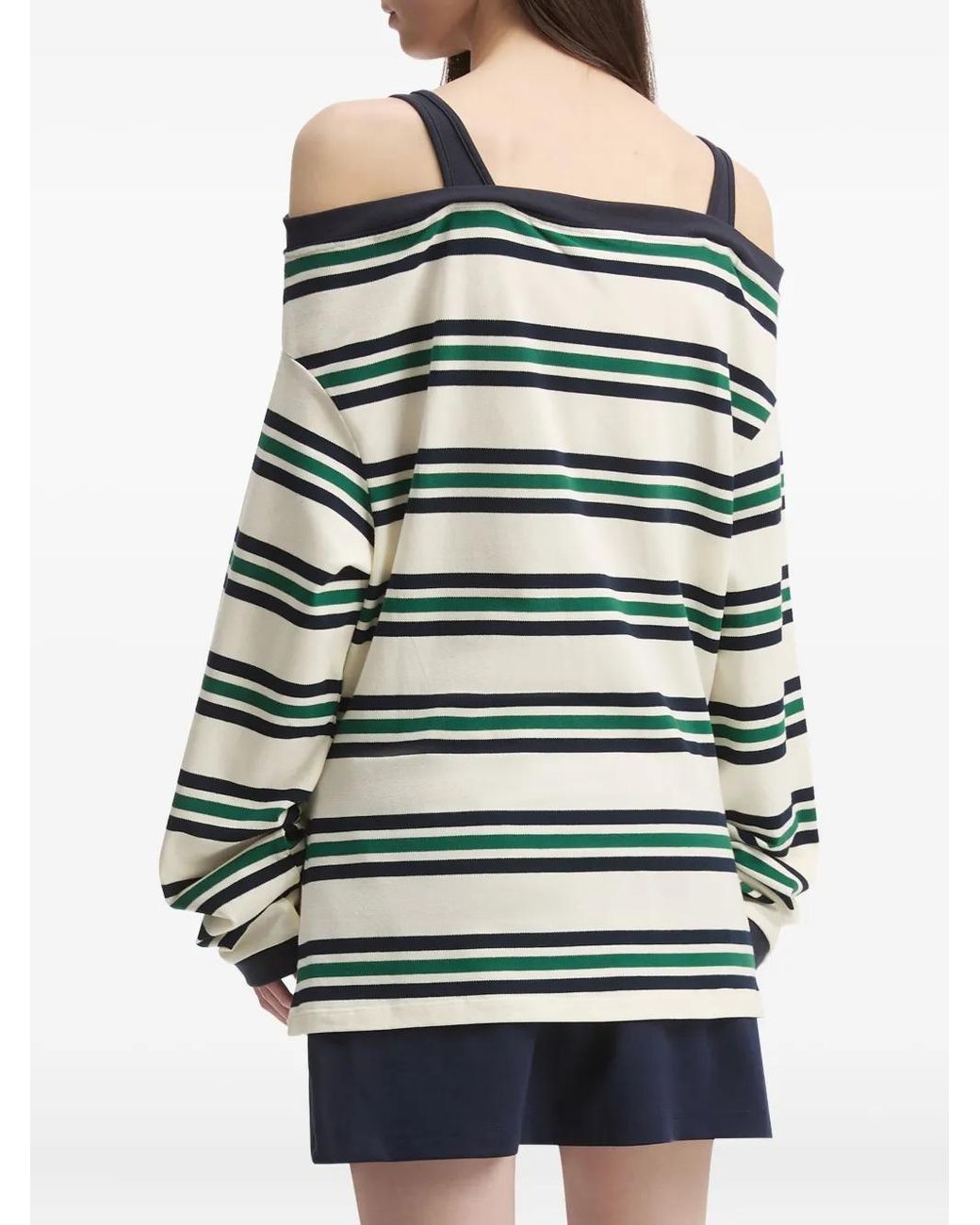 B+ AB Black Off-Shoulder Striped Top