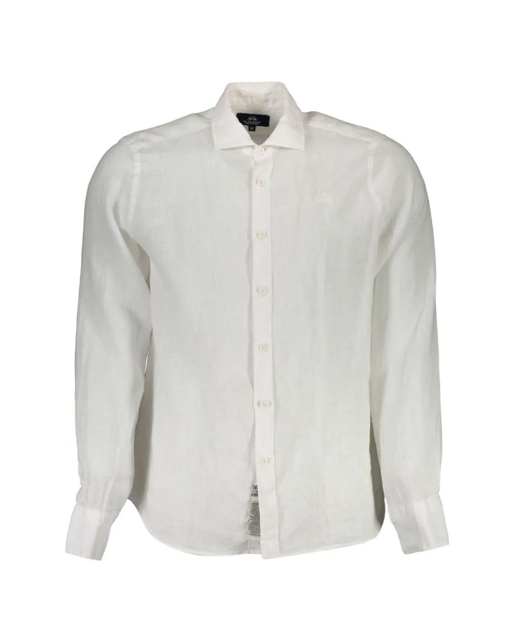 La Martina White Chemise En Lin À Manches Longues for men