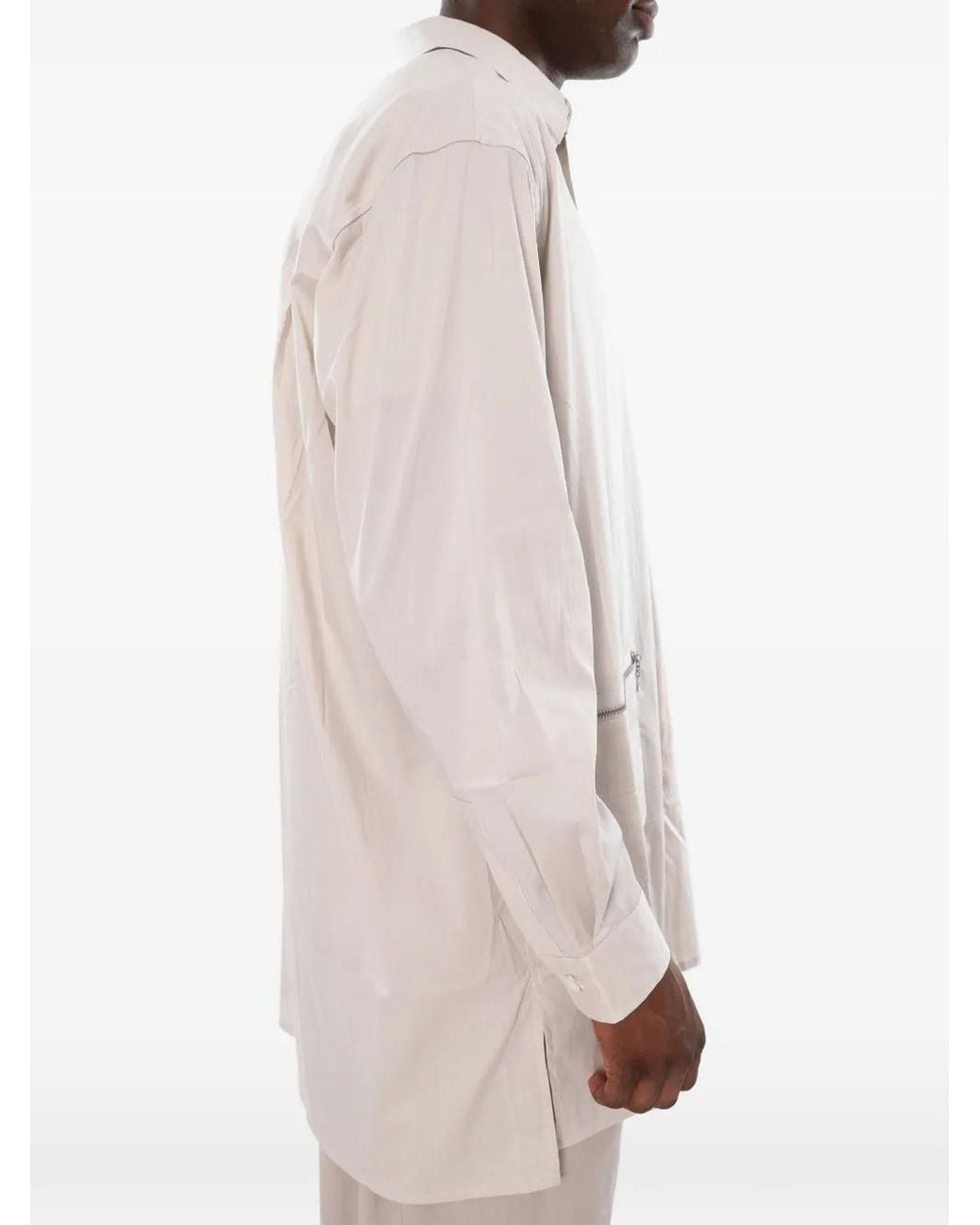 Y-3 Natural Long-Sleeve Shirt for men