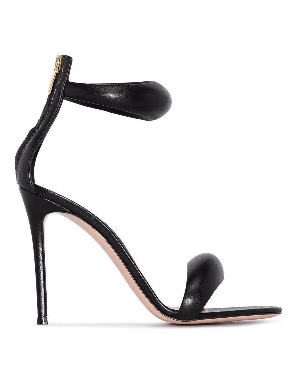 Gianvito Rossi Black Bijoux Leather Heel Sandals