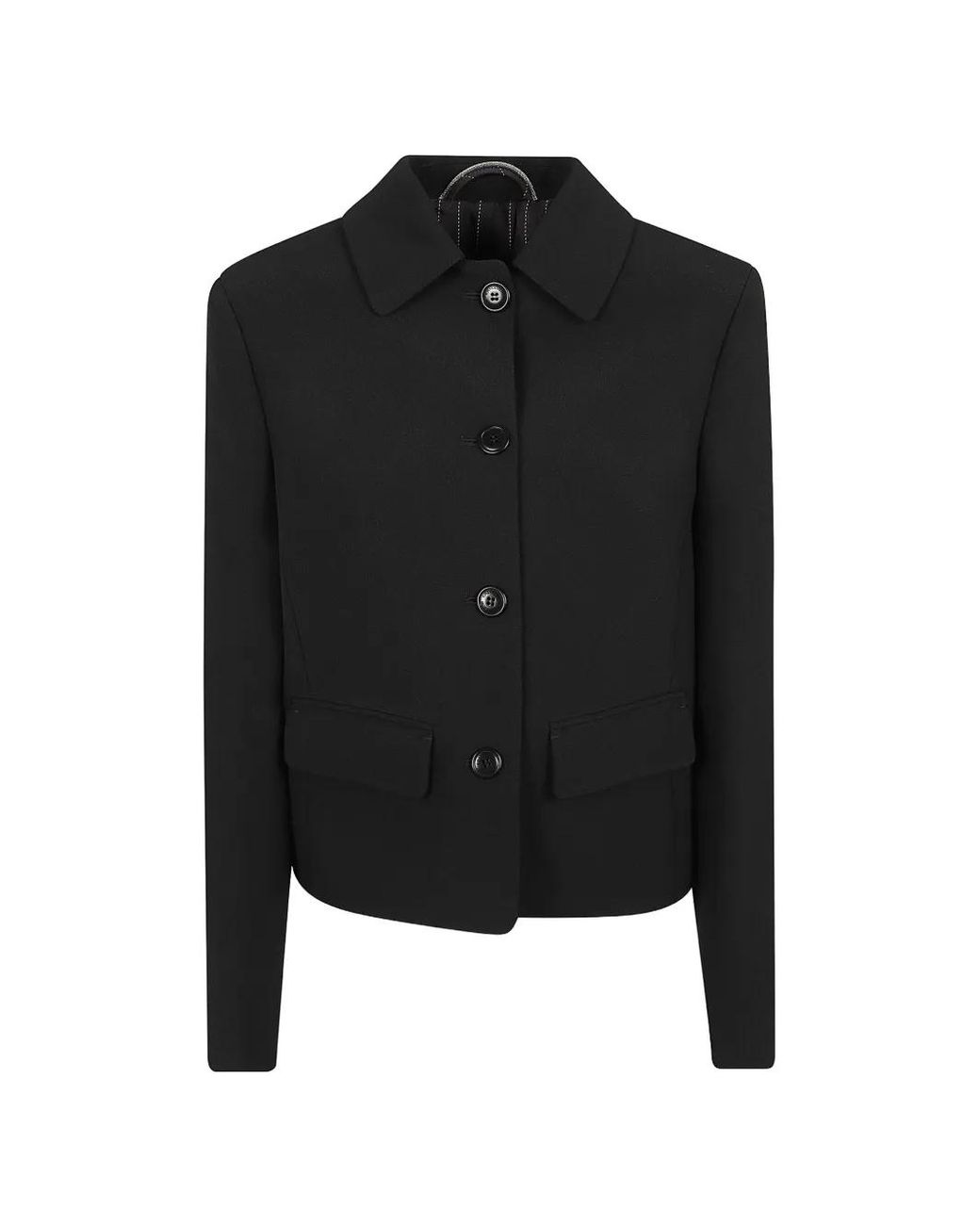 Ermanno Scervino Black Veste Boutonnée À Poches À Rabat