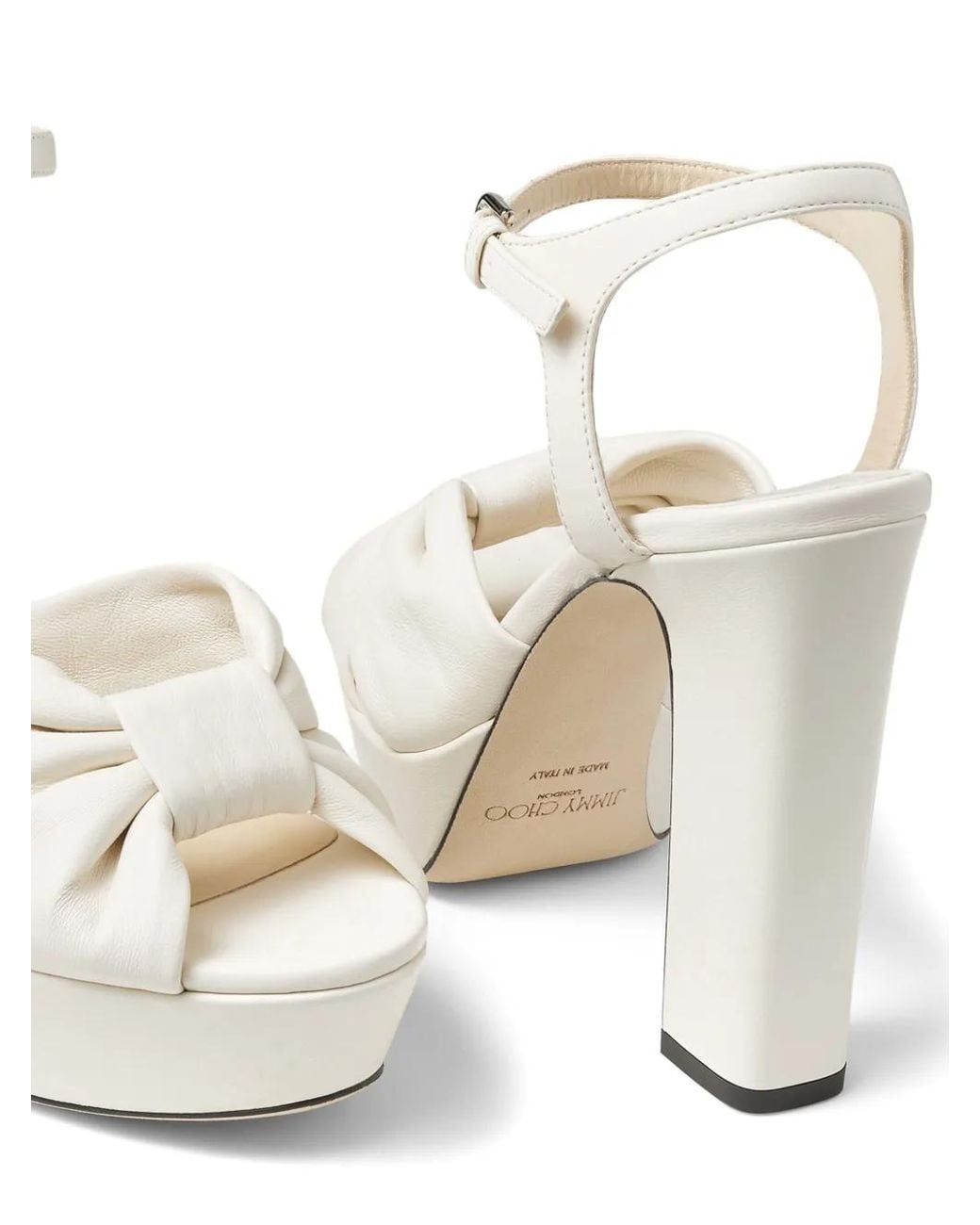 Jimmy Choo White Heloise 120 Leather Sandals