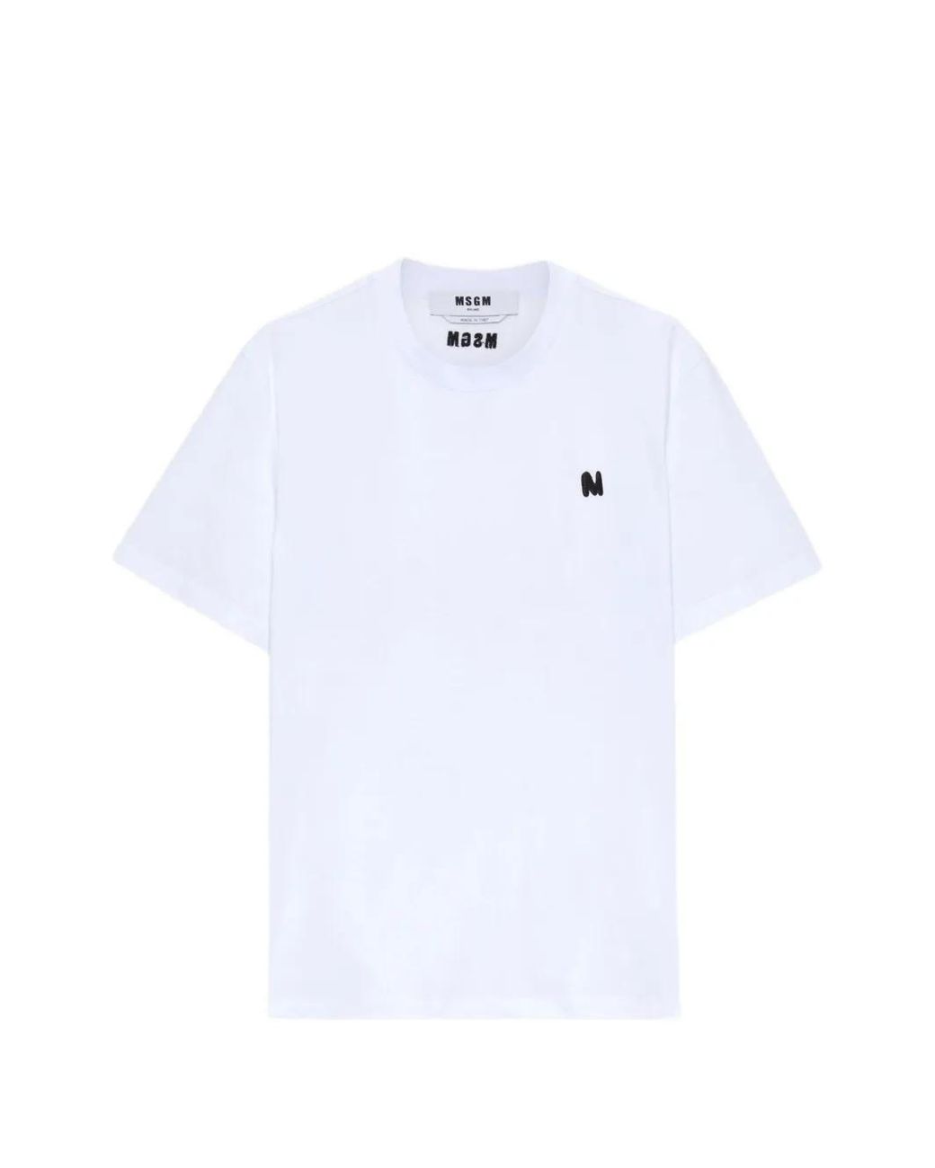 MSGM White Letter-Detail T-Shirt for men