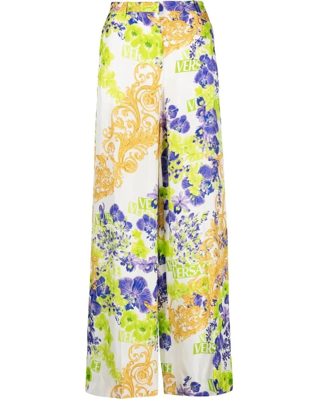 Versace White Baroque-print Trousers