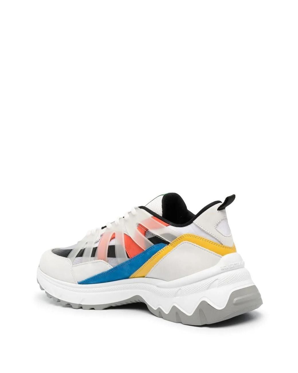 MSGM White Panelled Low-Top Sneakers for men