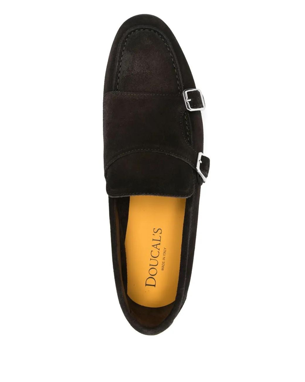 Doucal's Black Cocoa Double-Buckle Suede Loafers for men