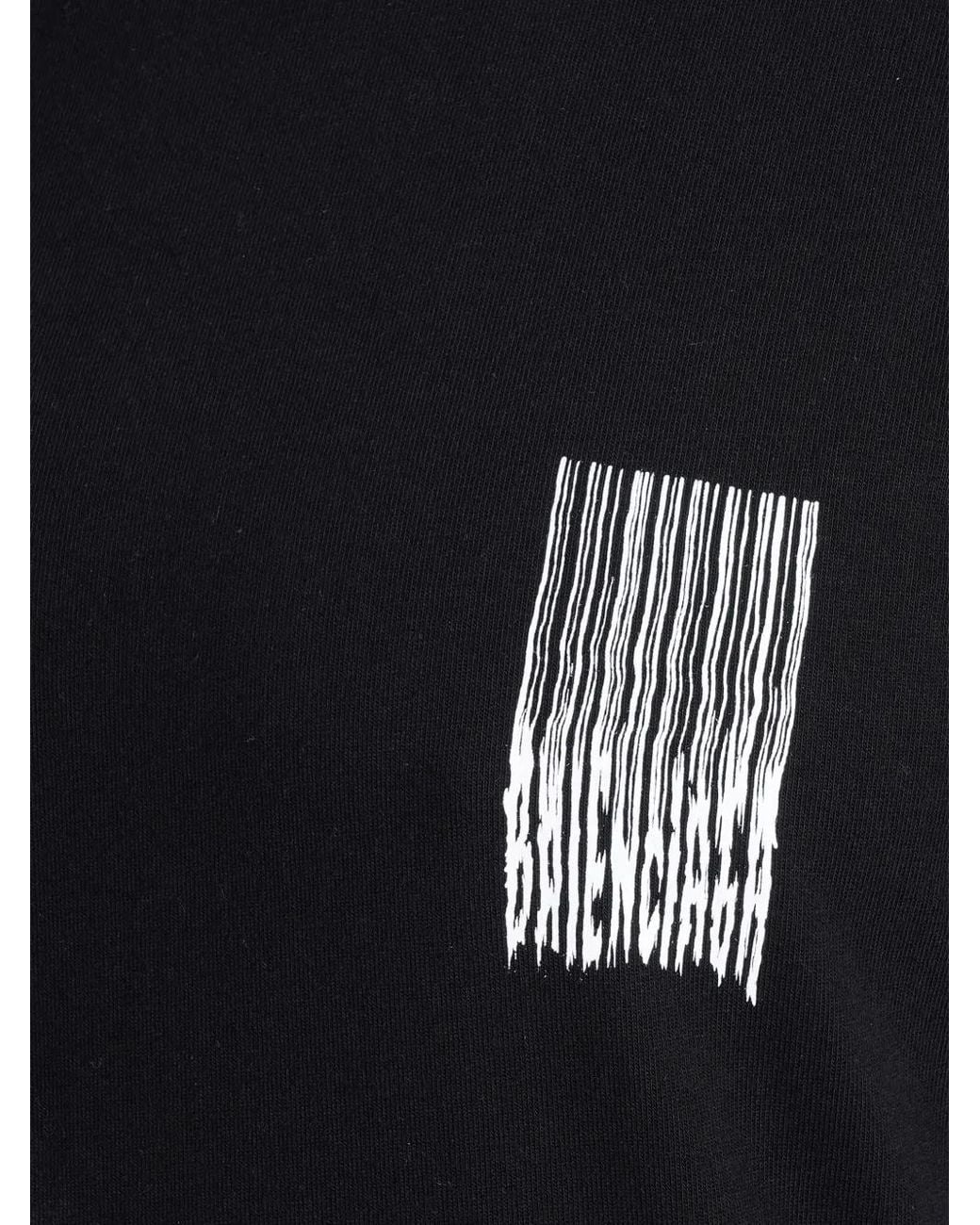 Balenciaga Black Barcode-Print T-Shirt