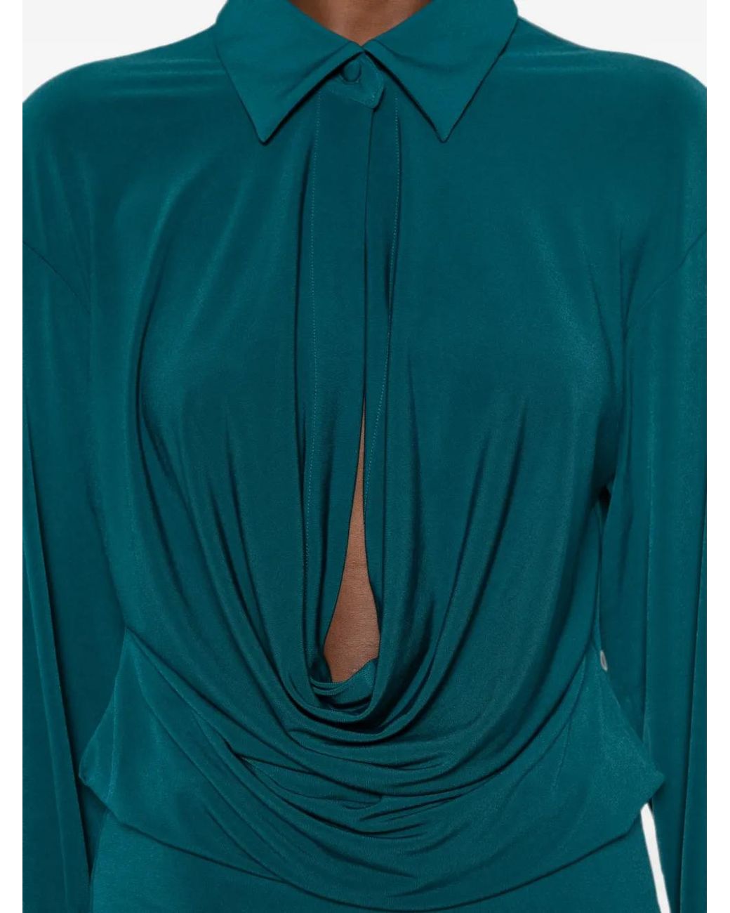 ANDAMANE Blue Lilia Long-Sleeve Mini Dress