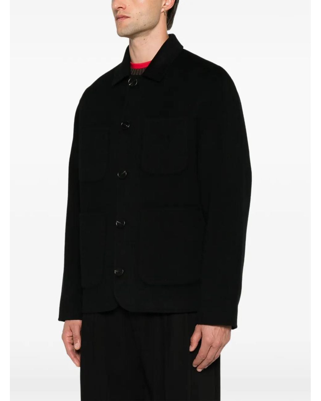 Giorgio Brato Black Veste Boutonnée À Poches Plaquées for men