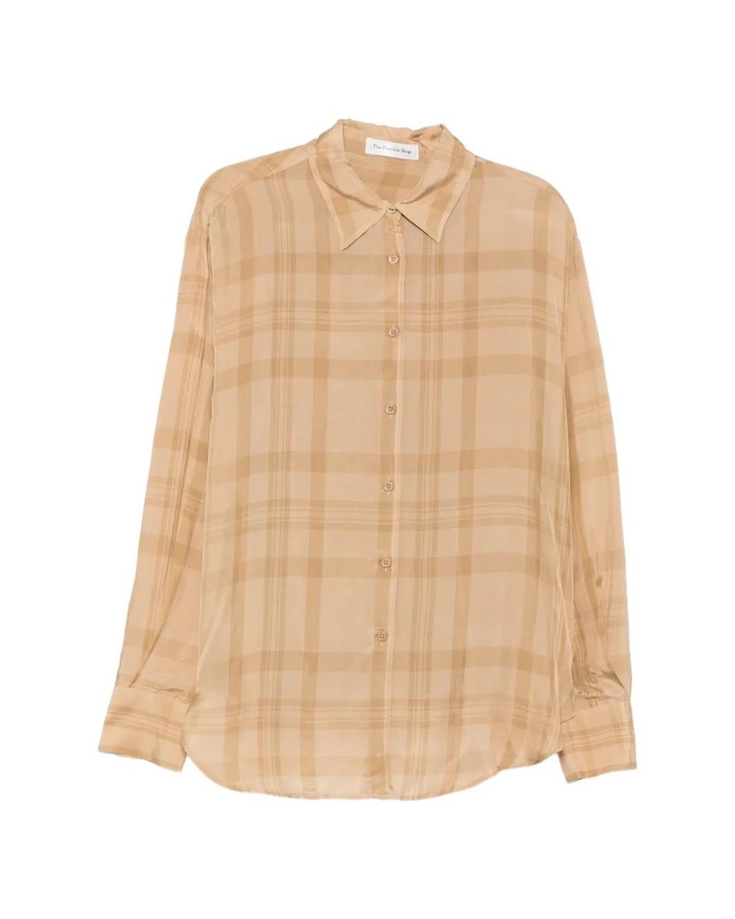 Frankie Shop Natural Peri Check-Pattern Shirt